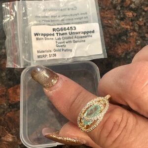 Gold Plated Aquamarine Ring